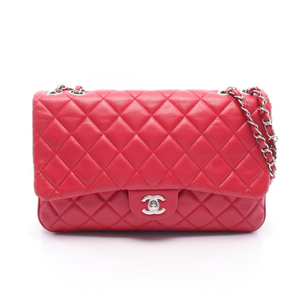 Chanel Matelasse Shoulder Bag Lambskin Sheepskin Leather Pink